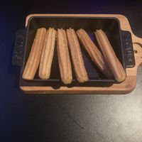 Vegan dessert (Churros with cinnamon and sugar)  at Port Island in Hamburg