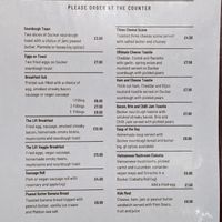Menu example (November 2023) at The Lift Cafe in Folkestone