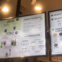 vegan options on the menu, choice of topping also available   at Frankly Bubble Tea & Coffee in Milan