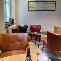 Cosy seating area at Eet- en Koffiehuis Cozette in Ghent