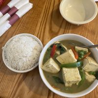 Green curry w steam tofu!  at Shangri La in Detroit