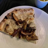 Vegan fungi pizza with vinaigrette on the side   at Pizzana in Dallas