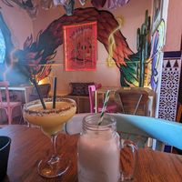 Lime fizzy drink and frozen daisy cocktail at Chiwawa Cantina - Vegueta in Gran Canaria