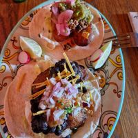 Two of the vegan tacos. Delicious at Chiwawa Cantina - Vegueta in Gran Canaria