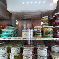 To-go vegan options for sale! Cream cheese, hummus, bean salads, etc. (check labels to verify) at Gemini Cafe & Bakery in Bethel