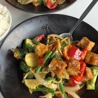 Basil & chilli and drunken noodles  at Manly Thai Gourmet in Manly