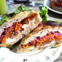 Foccacia sandwich at Matsa Caffè in Bordeaux