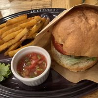 brown rice burger  at Cafe Graphy in Tokyo