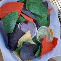 Guacamole and salsa with chips  at TJ's Tiki Bar in Marathon