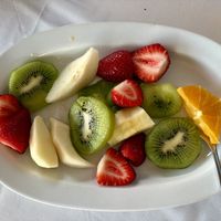 Fresh fruit for dessertt  at Xenious Zeus in Athens