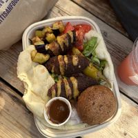 Eggplant and cauliflower fritters   at Juma Kitchen in London