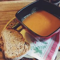 Carrot & Coconut Soup at CB1 Internet Cafe in Cambridge