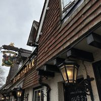 Outside of the restaurant, directly across the street from the Jane Austen House Museum.  at The Greyfriar in Alton