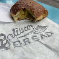 Pretzel samosa  at Bolivar Bread Bakery in Harpers Ferry