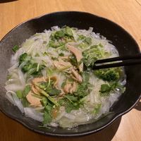 Phô with seitan. Hardly any vegetables and lacks flavour. I put some extra soy sauce and sriracha in it, but didn’t do much. It was still an okay soup.   at AnTee Vegan in Hamburg