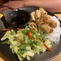 Spring rolls with noodles. Okay, but a bit boring.   at AnTee Vegan in Hamburg