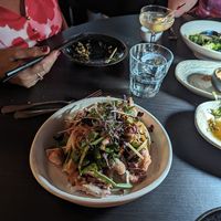 Vegan duck salad and a martini  at Kiss & Tell in Melbourne