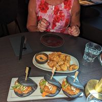 Vegan chicken bao  at Kiss & Tell in Melbourne