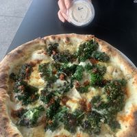 Garlic pizza veganised with extra garlic & vegan ranch. Heaven  at Yukon Pizza in Las Vegas