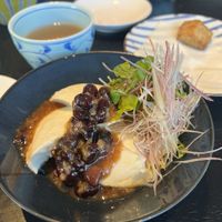 Tofu with soybean sauce  at Ginza Sanada Six in Tokyo