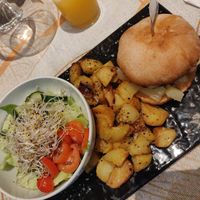 Burger at Aida's Zone in Stockholm