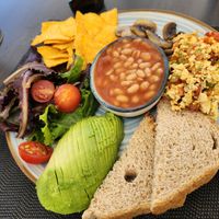 Morning breakfast at Sam's Coffee and Bistro in Armacao De Pera