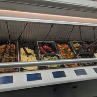 Over 80% of options in this per-kilo salad bar are clearly marked vegan. We went 3x during our stay in the city, which is difficult for vegans. at Picadeli at Intermarché in Reims