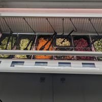 Over 80% of options in this per-kilo salad bar are clearly marked vegan. We went 3x during our stay in the city, which is difficult for vegans. at Picadeli at Intermarché in Reims