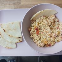 Tofu at Valiente Café in Bogota