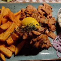 Vegan gyros with fries and tzatziki at Taverna Athene in Berlin