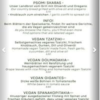 Vegan options at Taverna Athene in Berlin