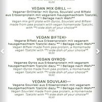 Vegan options at Taverna Athene in Berlin