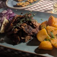 Gyros with greek-style potatoes at Taverna Athene in Berlin
