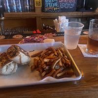 Vegan seitan wrap with Korean bbq sauce (specify what sauce you want, otherwise you won’t get sauce)  at Ruggers Pub in Pittsburgh