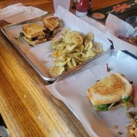 Vegan Reuben and fried pickle chips at Ruggers Pub in Pittsburgh