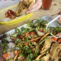 Crunch wrap and seitan saladfro  at Ruggers Pub in Pittsburgh