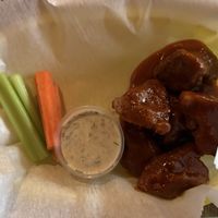 Seitan wings with melting pot sauce and vegan ranch  at Ruggers Pub in Pittsburgh