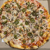 Large Vegan with jalapeños, mush and red onions   at Acton Pizza in Acton