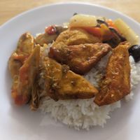 Tofu and babana blossoms at Quán Chay Ngọc Thảo in Can Tho