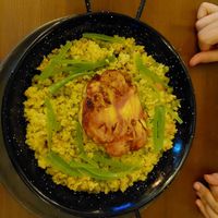Coliflower steak with bbq dressing and bulgur at Háromforrás Étterem in Nagyhuta