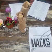Menu at Mack's in Babylon