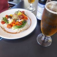 Happy ocean pancakes at Panier Coffee & Brunch in Tenerife