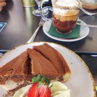 Bizcocho with mokacchino at Panier Coffee & Brunch in Tenerife
