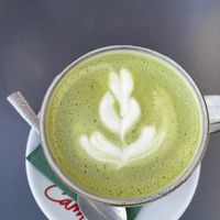 Matcha latte with soy milkk  at Panier Coffee & Brunch in Tenerife