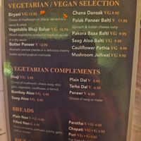 VG is vegan - menu at Taste of Asia in Newport