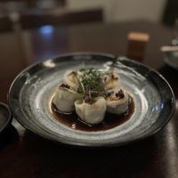 Corn spinach dumplings   at Gyuto in Hamala