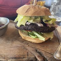 Black bean burger 🍔   at Mako Premium Bar in Buenos Aires