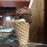 Banana & chocolate sorbets at Le Diamant - Nouveau Glacier Annecy in Annecy