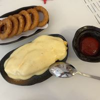 Onion rings & omelet with cheese  at Naoshima Yokocho in Naoshima