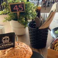 Vegan burger  at Blackbeards Beach Bar & Grill in Mallorca